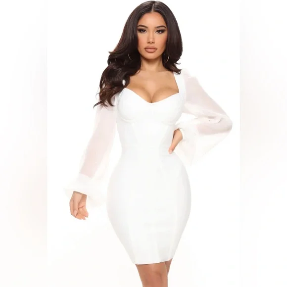fitted lace wedding dress White